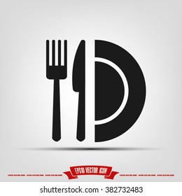 knife fork plate  icon vector illustration eps10.