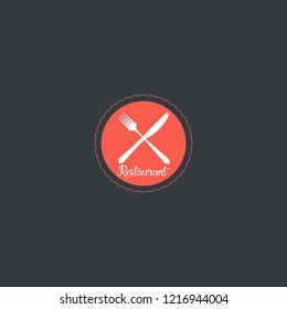 Knife, fork and plate logo design for restaurant inspiration. symbol dan icon vector template