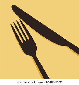 Knife and fork. Restaurant menu design with cutlery symbols