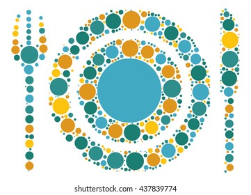 knife and fork shape vector by color point