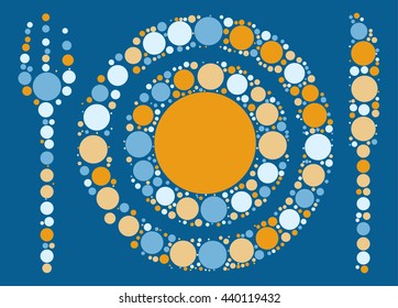 knife and fork shape vector by color point