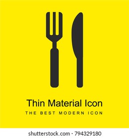 Knife and fork silhouette variants bright yellow material minimal icon or logo design