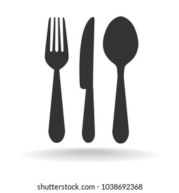 knife, fork and spoon