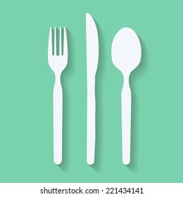 knife, fork and spoon 