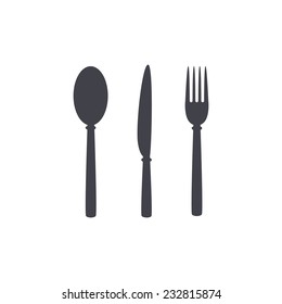 knife, fork and spoon