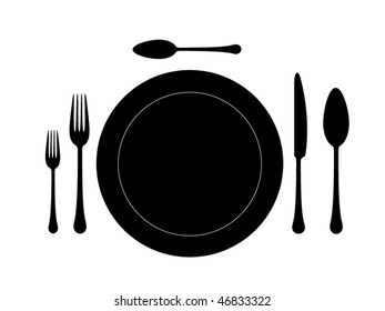 knife, fork and spoon