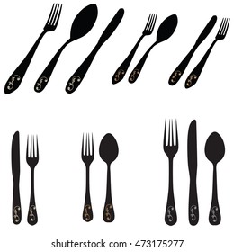 Knife, fork and spoon