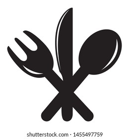Knife, fork and spoon icon design. cutlery and kitchen icon design. Knife, fork and spoon flat style icon. Vector illustration.