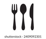 Knife, fork and spoon icon vector illustration