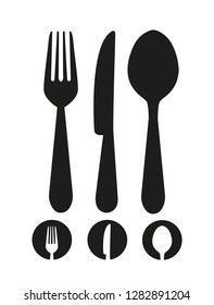 Knife, fork and spoon icon vector