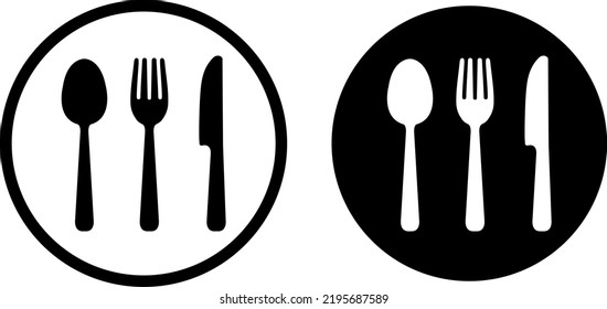 Knife, fork and spoon icon : vector