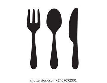 Knife, fork and spoon icon vector illustration