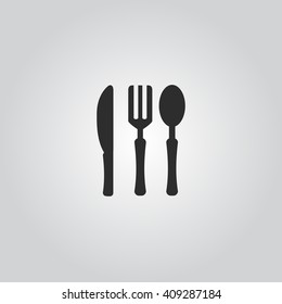 Knife, fork and spoon icon vector