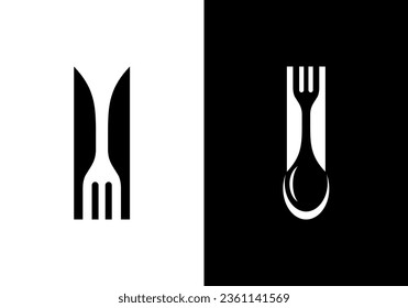 knife and fork spoon logo design. icon symbol for health restaurant food diet and etc.