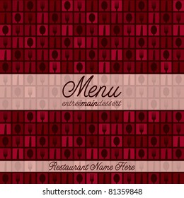 Knife, Fork and Spoon modern mosaic menu with a retro touch in vector format.