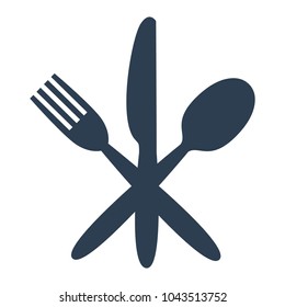 Knife, fork and spoon on white background. Vector illustration