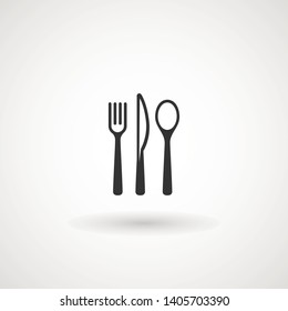 knife, fork and spoon on white background. Vector illustration - Vector