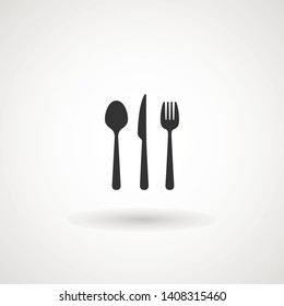 knife, fork and spoon on white background. Vector illustration - Vector