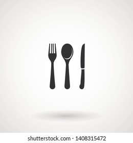 knife, fork and spoon on white background. Vector illustration - Vector