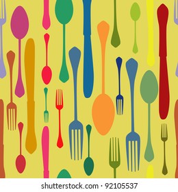 knife, fork and spoon seamless pattern