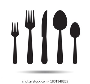 Knife, Fork and Spoon. Vector cutlery Icons
