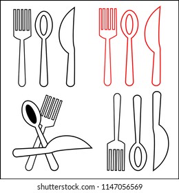 Knife  Fork  Spoon Vector icon