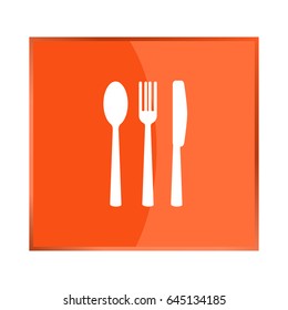 Knife, fork, spoon. Vector icon