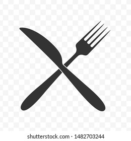 Knife and fork utensil icon. Vector design template.