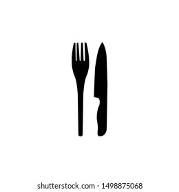 Knife and fork vector icon. Cutlery (restaurant) icon