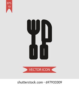 Knife and fork vector icon, illustration symbol