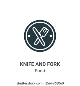 Knife and fork vector icon on white background. Flat vector knife and fork icon symbol sign from modern food collection for mobile concept and web apps design.