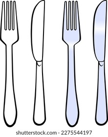 knife and fork  vector illustration isolated on white background
