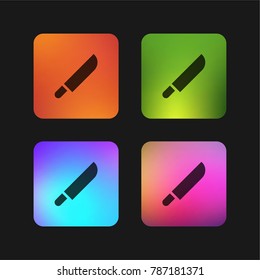 Knife four color gradient app icon design