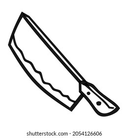 knife garden of farm hand drawn illustration