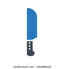knife glyph color vector icon