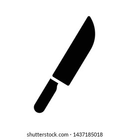 knife glyph flat vector icon