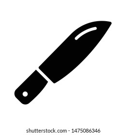 knife glyph flat vector icon