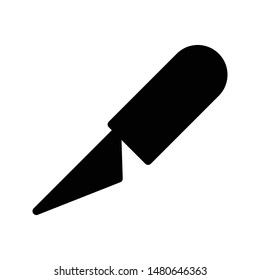 knife glyph flat vector icon