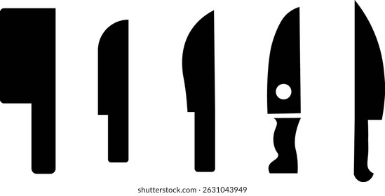 Knife glyph icon. Kitchen knife icon set
