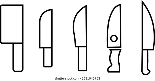 Knife glyph icon. Kitchen knife icon set
