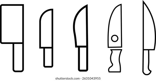 Knife glyph icon. Kitchen knife icon set

