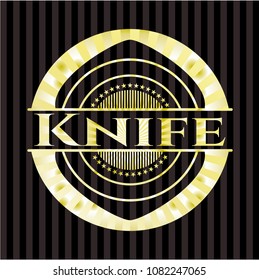 Knife gold badge or emblem