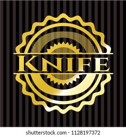 Knife gold badge or emblem