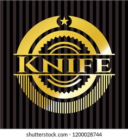 Knife gold badge or emblem