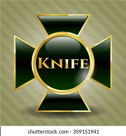 Knife gold shiny emblem