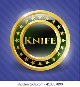 Knife gold shiny emblem