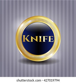 Knife gold shiny emblem