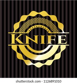 Knife golden emblem or badge