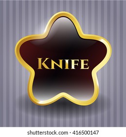 Knife golden emblem or badge