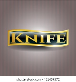 Knife golden emblem or badge